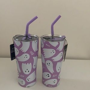 Halloween Purple Tumbler with White Ghosts. Brand New.